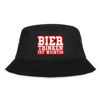 Bier trinken ist wichtig - Bucket Hat - Schwarz - Vorne - Lela (165cm)