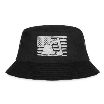 Excavator France | Opérateur d’équipement lourd Drapeau américain - Bob - noir - Devant - Lela (165cm)