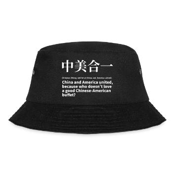 China und Amerika Freundschaft - Bucket Hat - Schwarz - Vorne - Lela (165cm)
