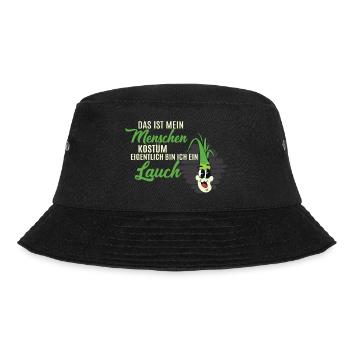 Das Ist Menschenkostüm Ich Bin Lauch Tier Vegan - Bucket Hat - Schwarz - Vorne - Lela (165cm)
