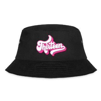 13th Birthday Gift, Hello Thirteen, 13 Years Old - Bucket Hat - black - Front - Lela (165cm)