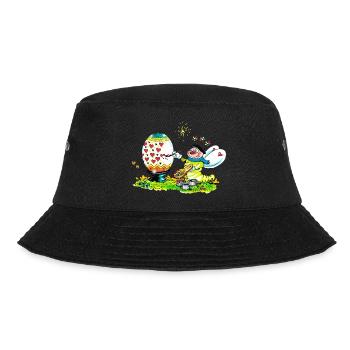 Blühwürmchen bemalt ein herziges Osterei - Bucket Hat - Schwarz - Vorne - Lela (165cm)