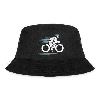 Ich bin selten radlos! Typo Fahrrad, modern - Bucket Hat - Schwarz - Vorne - Lela (165cm)
