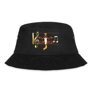 Pferd süß und glücklich in Noten - Bucket Hat - Schwarz - Vorne - Lela (165cm)
