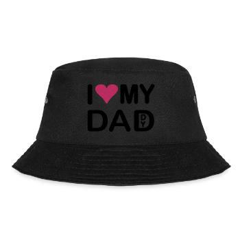 I love my Dad I love my Daddy - Bucket Hat - Schwarz - Vorne - Lela (165cm)