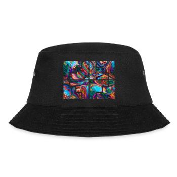 Geometrische Farbe - Bucket Hat - Schwarz - Vorne - Lela (165cm)