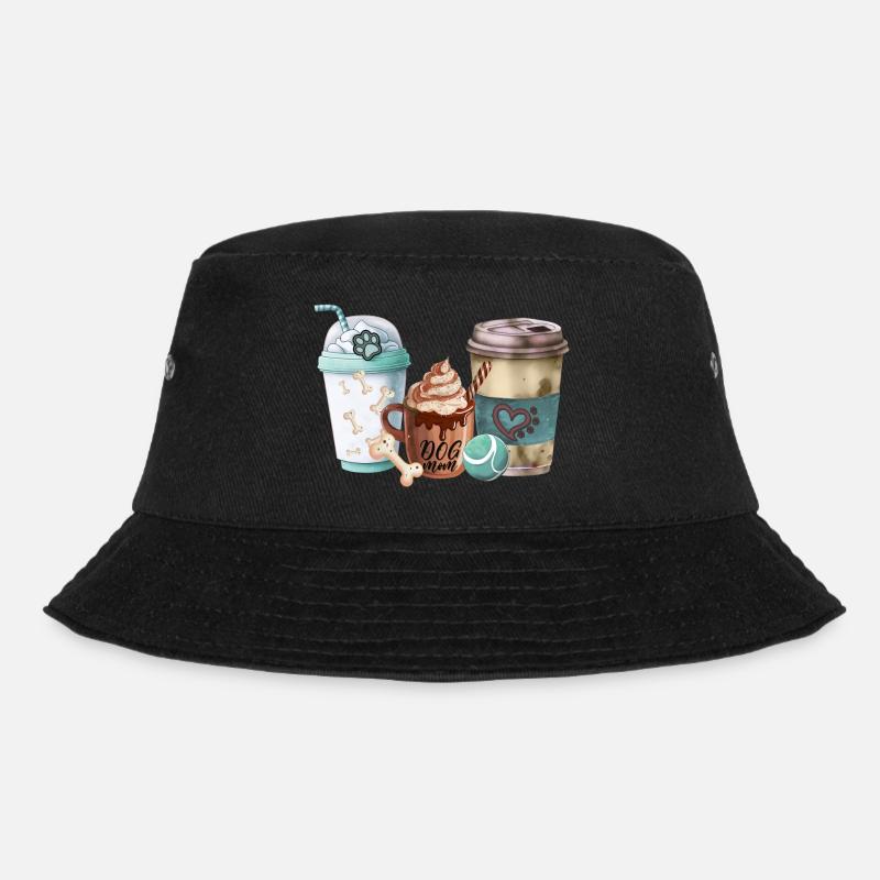 Dog moms love coffee - Bucket Hat - black