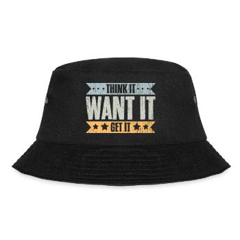Think It Want It Get It Vintage Life Manifesting - Bucket Hat - black - Front - Lela (165cm)