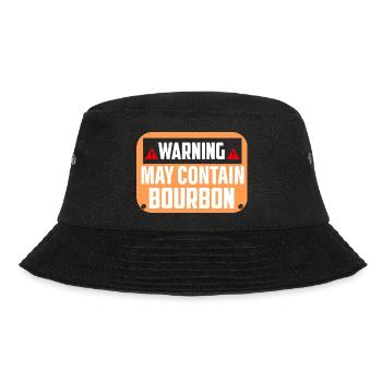 Warning May Contain Bourbon Whiskey Drinking - Bucket Hat - Schwarz - Vorne - Lela (165cm)