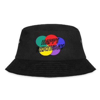 ALLES GUTE ZUM GEBURTSTAG. ALLES GUTE ZUM GEBURTSTAG. JAHRESTAG. - Bucket Hat - Schwarz - Vorne - Lela (165cm)