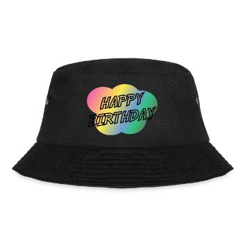 ALLES GUTE ZUM GEBURTSTAG. ALLES GUTE ZUM GEBURTSTAG. JAHRESTAG. - Bucket Hat - Schwarz - Vorne - Lela (165cm)