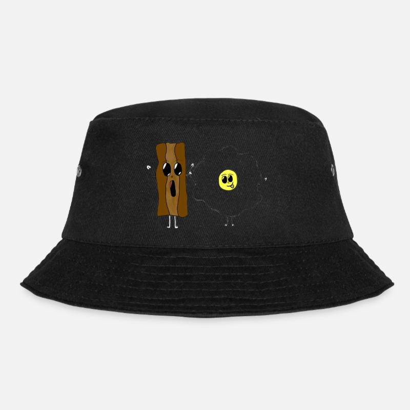 billy bacon n ellie eggs | original by. MMJ49 - Bucket Hat - black