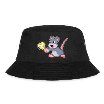 Maus Volleyballspieler Volleyball - Bucket Hat - Schwarz - Vorne - Lela (165cm)