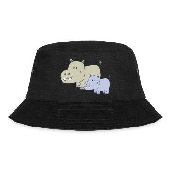 nilpferd vater und sohn - Bucket Hat - Schwarz - Vorne - Lela (165cm)