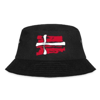 Dänemark Flagge / Pinsel Striche - Bucket Hat - Schwarz - Vorne - Lela (165cm)