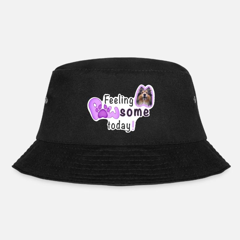 Feeling PAWSOME today! Hund Sheltie Pfote Pink - Bucket Hat - Schwarz