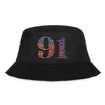 91. Geburtstag Leopard - Bucket Hat - Schwarz - Vorne - Lela (165cm)