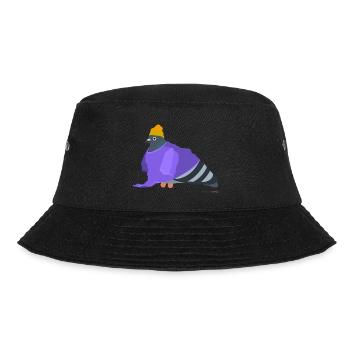 Coole Taube trägt ein T-Shirt - Bucket Hat - Schwarz - Vorne - Lela (165cm)