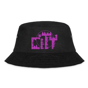 Skyline, Stadt - lila Version - Bucket Hat - Schwarz - Vorne - Lela (165cm)