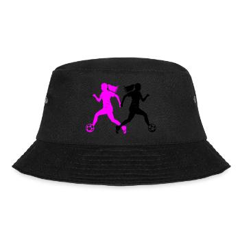 Female Soccer Player Silhouette Soccer Player Woman - Bucket Hat - black - Front - Lela (165cm)