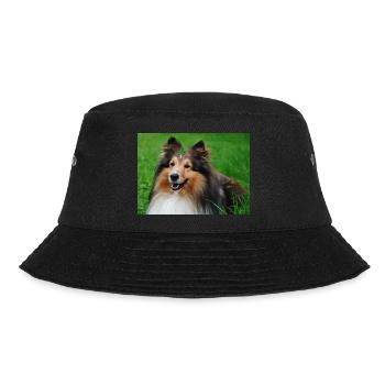 Happy Sheltie mi Kleeblatt auf dem Kopf, süß - Bucket Hat - Schwarz - Vorne - Lela (165cm)