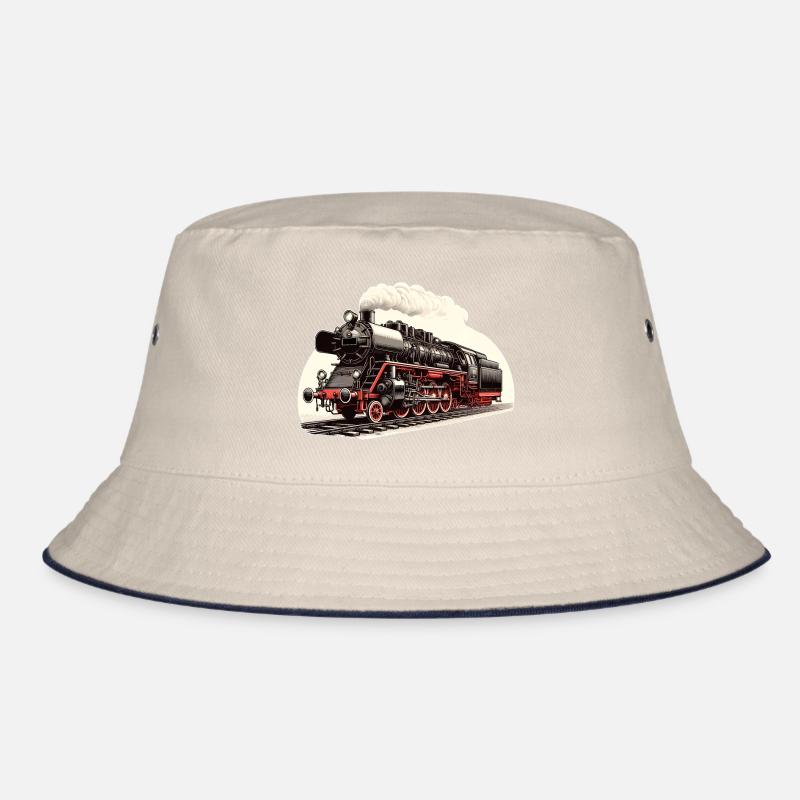 Illustration einer klassischen Dampflok Bucket Hat