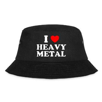 I love Heavy Metal, Musician, Guitarist, Bassist - Bucket Hat - black - Front - Lela (165cm)