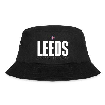 Leeds City Logo Graphic Tee - Bucket Hat - black - Front - Lela (165cm)