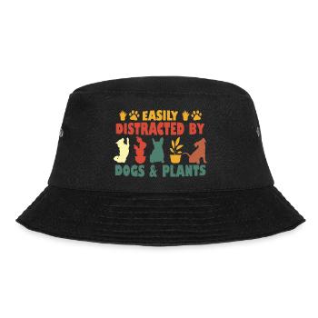 Leicht abgelenkt von Hunden und Pflanzen - Bucket Hat - Schwarz - Vorne - Lela (165cm)