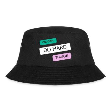 Wir können schwierige Dinge tun - Bucket Hat - Schwarz - Vorne - Lela (165cm)