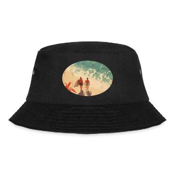 Surfer am Strand - Bucket Hat - Schwarz - Vorne - Lela (165cm)