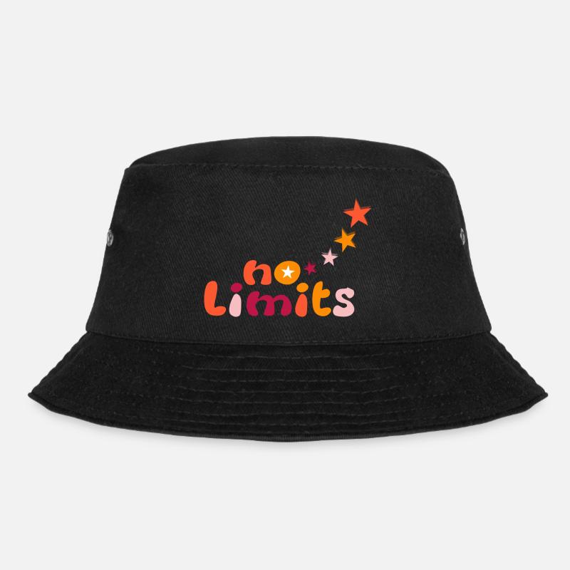 No limits in yellow, orange, red - Bucket Hat - black