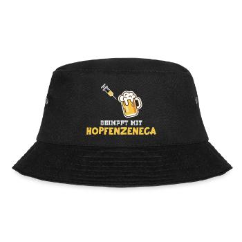 Vaccinated with Hopfenzeneca Beer Funny Vaccination - Bucket Hat - black - Front - Lela (165cm)