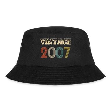 2007 Vintage Vintage Retro Birthday - Original - Bucket Hat - black - Front - Lela (165cm)