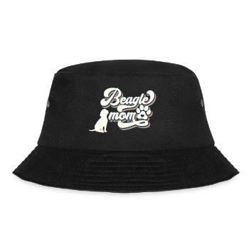 Beagle mom dog owner retro style - Bucket Hat - black - Front - Lela (165cm)