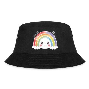Kawaii Cute Rainbow - Bucket Hat - black - Front - Lela (165cm)