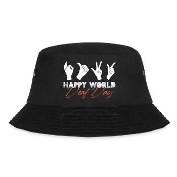 happy world deaf day Design for a sign language - Bucket Hat - Schwarz - Vorne - Lela (165cm)