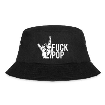 Fuck Pop Charts Musik Heavy Metal Hörner Handgeste - Bucket Hat - Schwarz - Vorne - Lela (165cm)