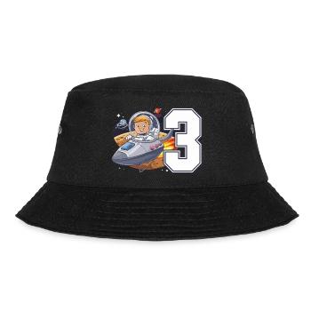 3rd Birrdday Astronaut Space Adventure for Boys - Bucket Hat - Schwarz - Vorne - Lela (165cm)