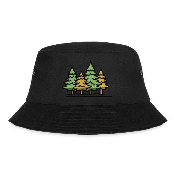 Wald Bäume - Bucket Hat - Schwarz - Vorne - Lela (165cm)