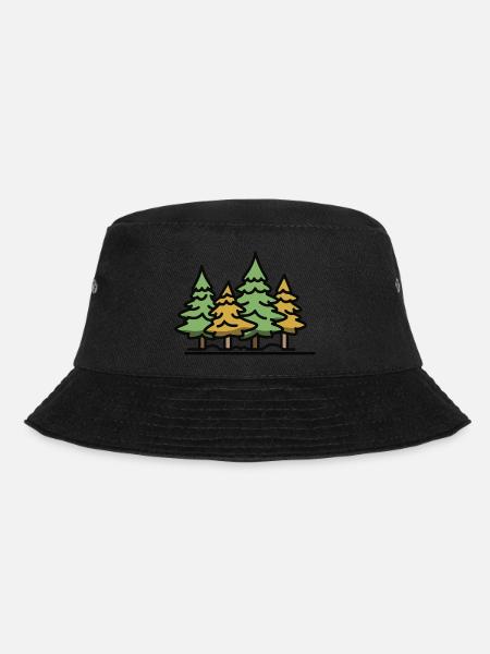 Wald Bäume - Bucket Hat - Schwarz