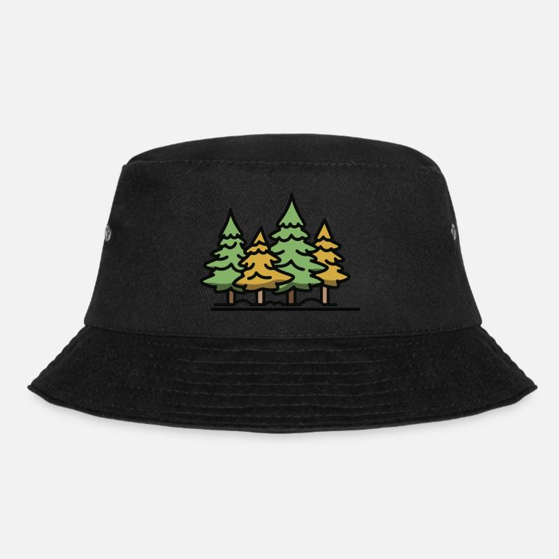 Wald Bäume - Bucket Hat - Schwarz