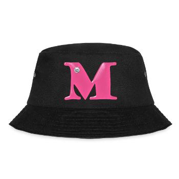 Buchstabe M Strasssteinchen - Bucket Hat - Schwarz - Vorne - Lela (165cm)