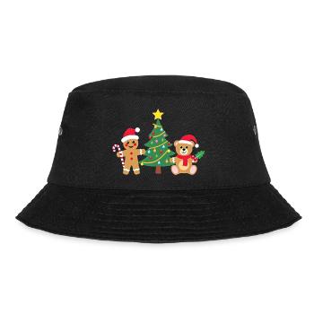 Süße Kleine Santa's Friends Weihnachtsbaum - Bucket Hat - Schwarz - Vorne - Lela (165cm)