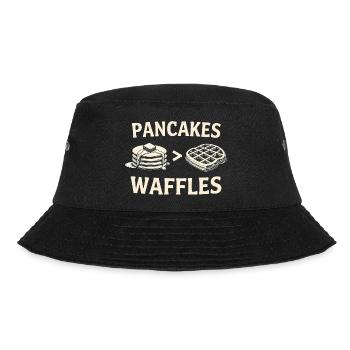 Pfannkuchen über Waffeln - Bucket Hat - Schwarz - Vorne - Lela (165cm)