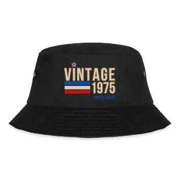 Vintage 1975 limitierte Auflage - Bucket Hat - Schwarz - Vorne - Lela (165cm)