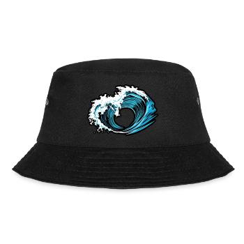 Power Wave – Retro Surf Vibes - Bucket Hat - Schwarz - Vorne - Lela (165cm)