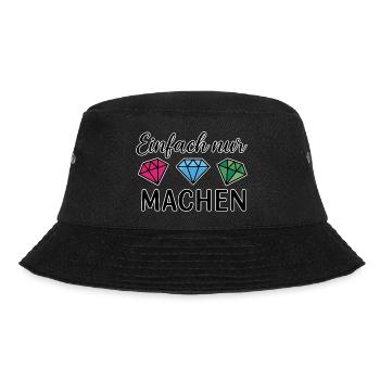 Einfach nur machen - Bucket Hat - Schwarz - Vorne - Lela (165cm)