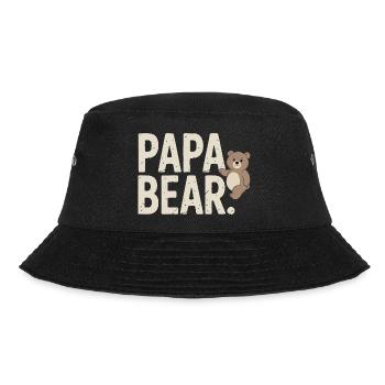 Papa Bear – Fun Design for Fathers - Bucket Hat - black - Front - Lela (165cm)