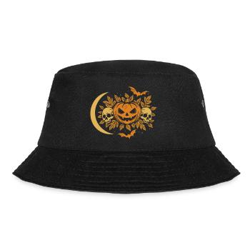 Halloween pumpkin with skulls and moon - Bucket Hat - black - Front - Lela (165cm)